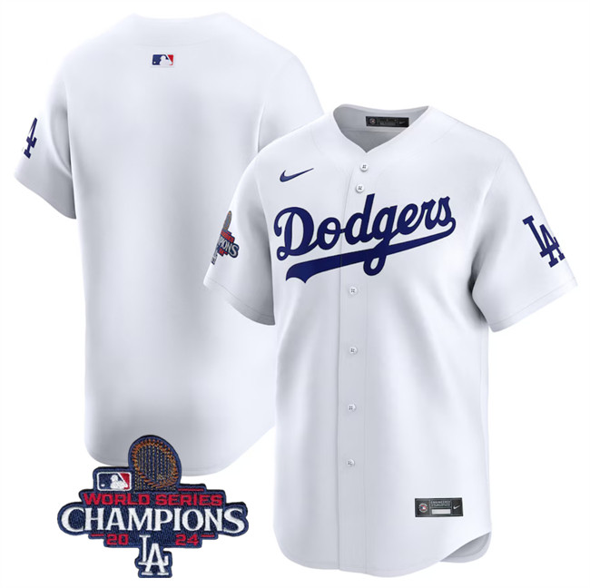 Los Angeles Dodgers Blank White 2024 World Series Home Limited Stitched Baseball Jersey