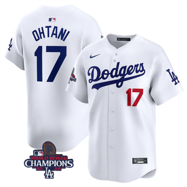 Los Angeles Dodgers #17 Shohei Ohtani White 2024 World Series Champions Home Limited Stitched Baseball Jersey Los Angeles Dodgers #17 Shohei Ohtani White 2024 World Series Champions Home Limited Stitched Baseball Jersey