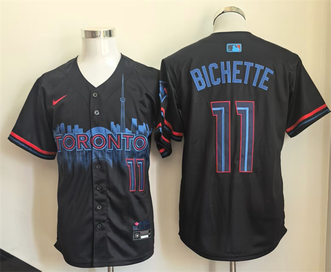 Toronto Blue Jays #11 Bo Bichette Navy 2024 City Connect Limited Stitched Baseball Jersey
