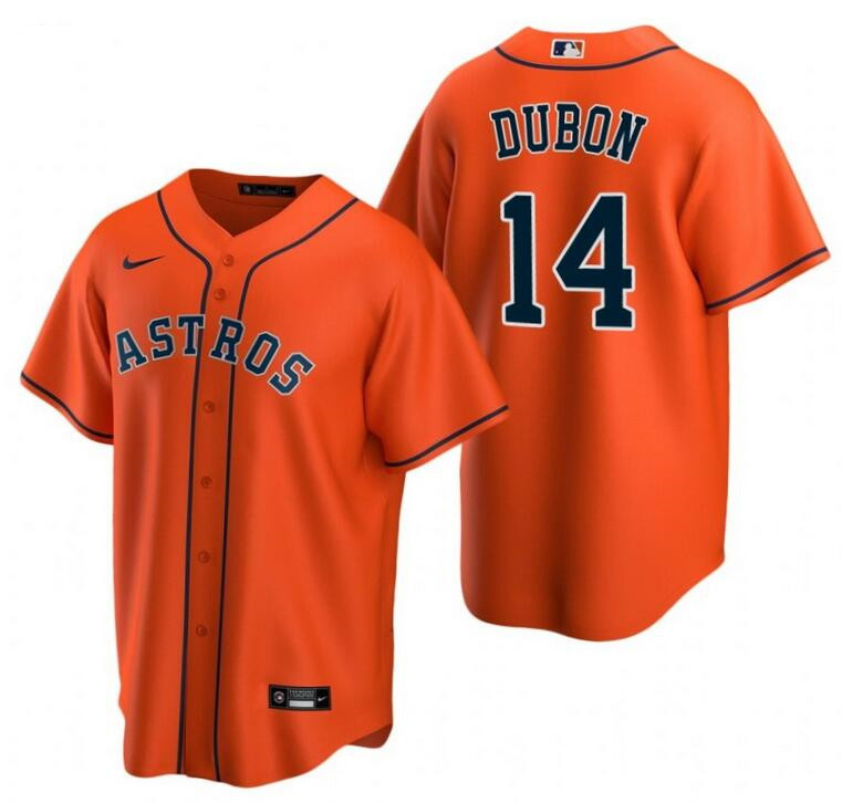 Houston Astros #14 Mauricio Dubon Orange Cool Base Stitched Baseball Jersey
