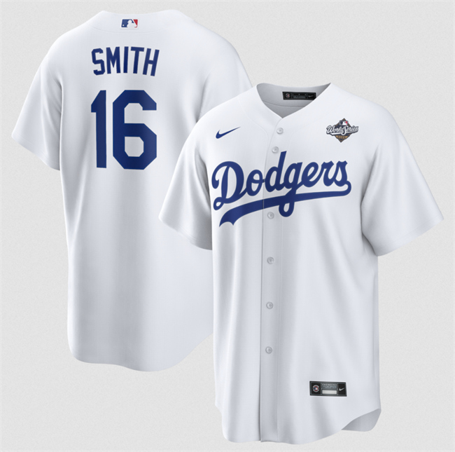 Los Angeles Dodgers #16 Will Smith White 2025 World Series Home Cool Base Stitched Baseball Jersey
