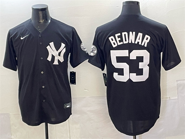 New York Yankees #53 David Bednar Black Stitched Baseball Jersey