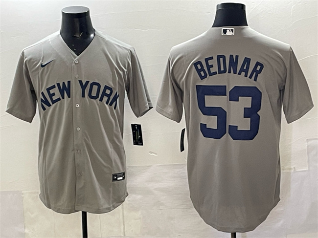 New York Yankees #53 David Bednar Grey Stitched Baseball Jersey