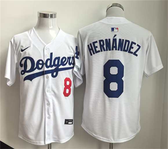 Los Angeles Dodgers #8 Enrique Hernandez WhiteLimited Stitched Baseball Jersey