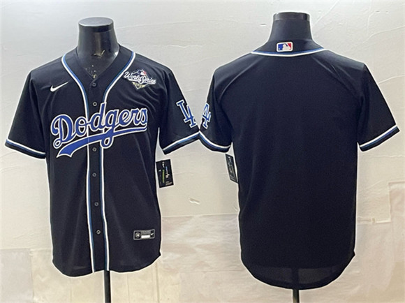 Los Angeles Dodgers Blank Black Fashion 2025 World Series Cool Base Stitched Baseball Jersey