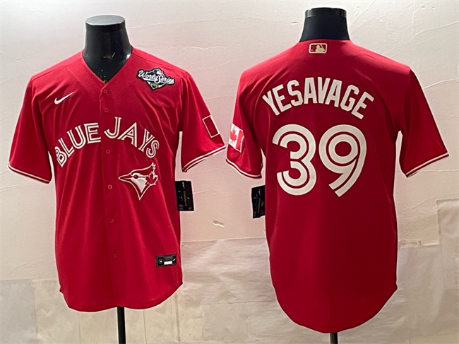 Toronto Blue Jays #39 Trey Yesavage Red 2025 World Series Cool Base Stitched Baseball Jersey