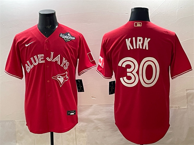 Toronto Blue Jays #30 Alejandro Kirk Red 2025 World Series Cool Base Stitched Baseball Jersey
