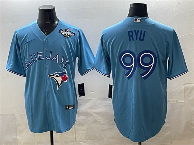 Toronto Blue Jays #99 Hyun-jin Ryu Blue 2025 World Series Cool Base Stitched Baseball Jersey