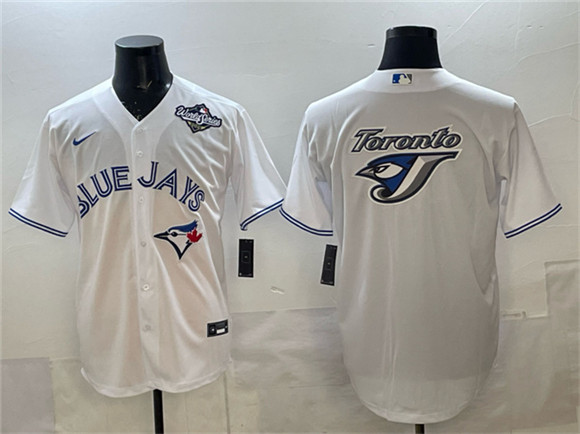 Toronto Blue Jays Team Big Logo White 2025 World Series Home Cool Base Stitched Baseball Jersey