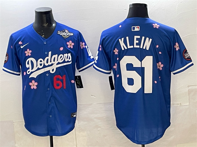 Los Angeles Dodgers #61 Will Klein Royal 2025 World Series Patch Tokyo Series Limited Stitched Baseball Jersey