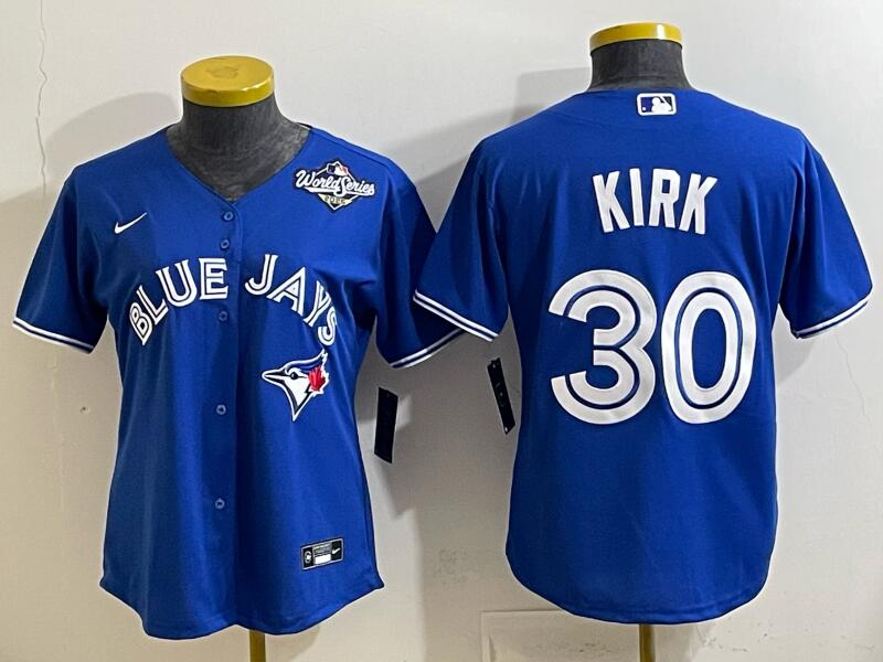 Toronto Blue Jays #30 Alejandro Kirk Royal 2025 World Series Cool Base Stitched Baseball Jersey
