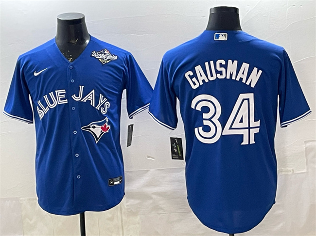Toronto Blue Jays #34 Kevin Gausman Royal 2025 World Series Cool Base Stitched Baseball Jersey
