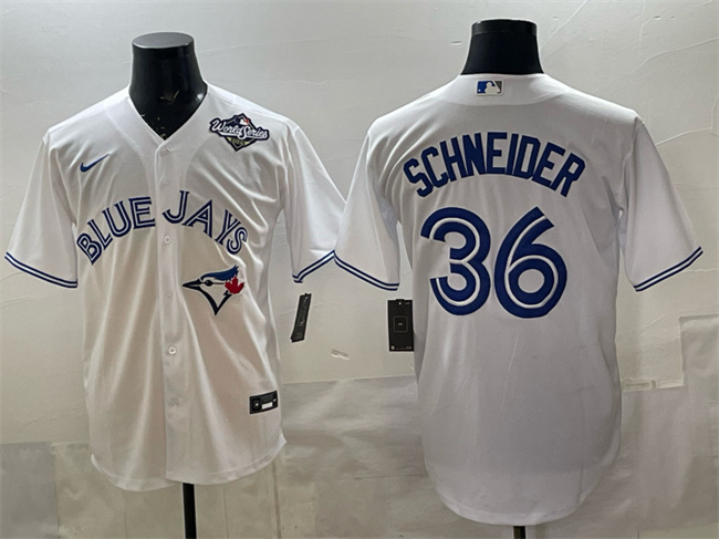 Toronto Blue Jays #36 Davis Schneider White 2025 World Series Home Cool Base Stitched Baseball Jersey