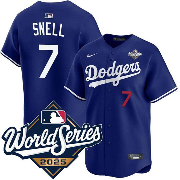Los Angeles Dodgers #7 Blake Snell Royal 2025 World Series Limited Stitched Baseball Jersey