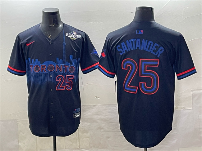Toronto Blue Jays #25 Anthony Santander Navy 2025 World Series City Connect Limited Stitched Baseball Jersey