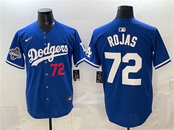 Los Angeles Dodgers #72 Miguel Rojas Royal 2025 World Series Champions Patch Limited Stitched Baseball Jersey