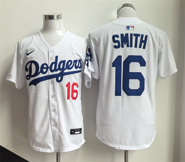 Los Angeles Dodgers #16 Will Smith White Home Limited Stitched Baseball Jersey