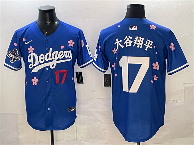 Los Angeles Dodgers #17 ??????? Royal 2025 World Series Champions Patch Tokyo Series Limited Stitched Baseball Jersey Los Angeles Dodgers #17 ??????? Royal 2025 World Series Champions Patch Tokyo Series Limited Stitched Baseball Jersey
