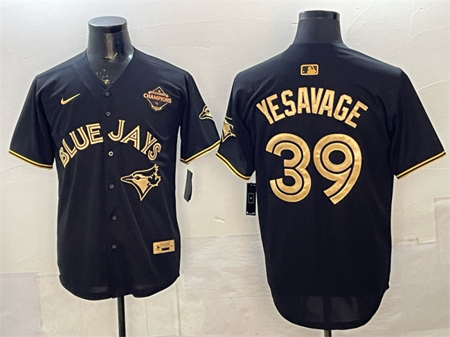 Toronto Blue Jays #39 Trey Yesavage Black Gold 2025 American League Champions Limited Stitched Baseball Jersey