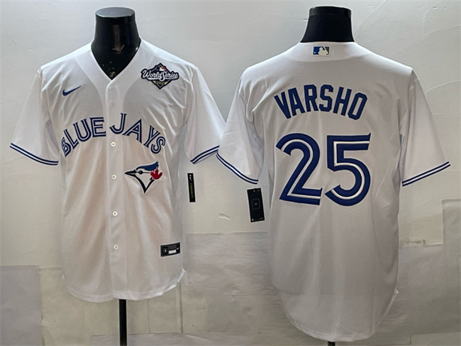 Toronto Blue Jays #25 Daulton Varsho White 2025 World Series Home Cool Base Stitched Baseball Jersey