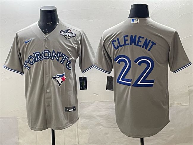Toronto Blue Jays #22 Ernie Clement Grey 2025 World Series Cool Base Stitched Baseball Jersey
