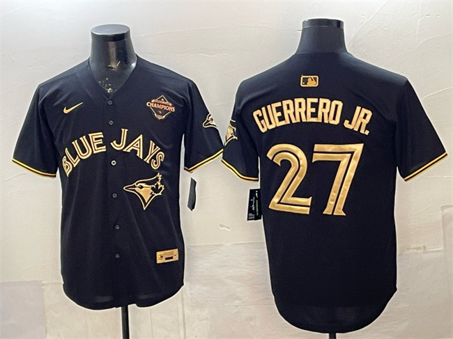 Toronto Blue Jays #27 Vladimir Guerrero Jr. Black Gold 2025 American League Champions Limited Stitched Baseball Jersey