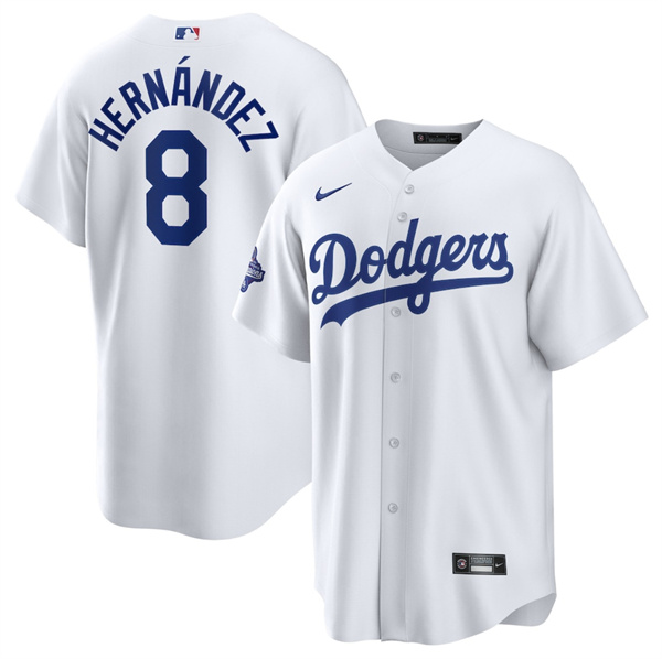 Los Angeles Dodgers #8 Enrique Hernandez White 2025 World Series Champions Stitched Baseball Jersey