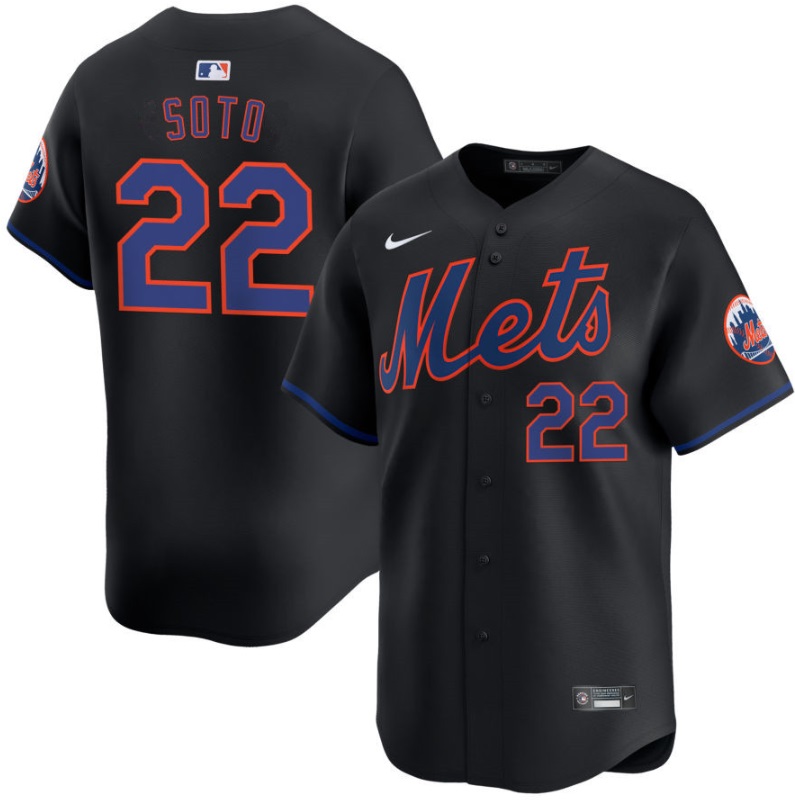 New York Mets #22 Juan Soto Black 2024 Alternate Limited Stitched Baseball Jersey