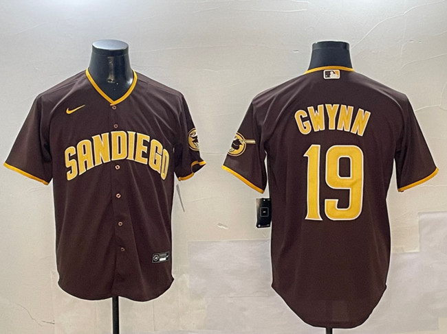San Diego Padres #19 Tony Gwynn Brown Cool Base Stitched Baseball Jersey