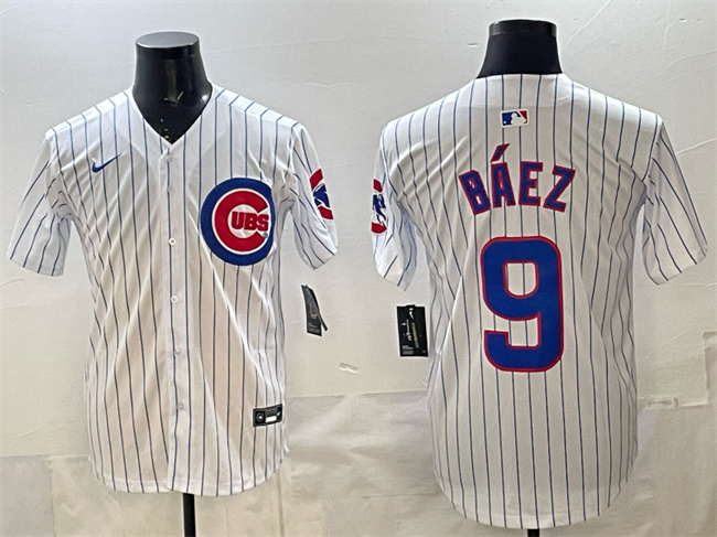 Chicago Cubs #9 Javier Baez White Home Limited Stitched Baseball Jersey