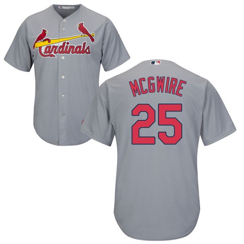 St Louis Cardinals #25 Mark McGwire Grey Cool Base Stitched Baseball Jersey