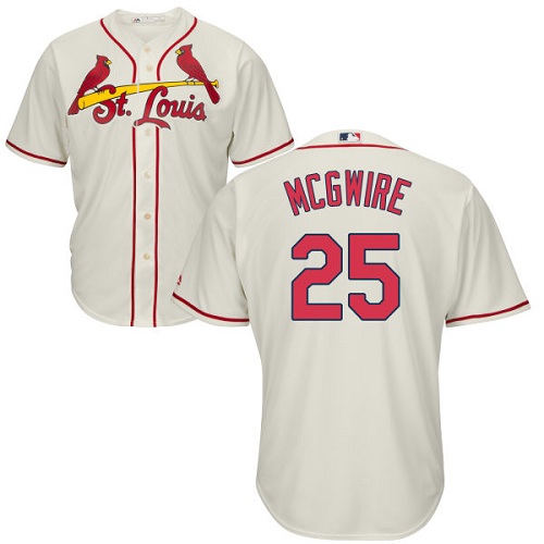 St Louis Cardinals #25 Mark McGwire Cream Cool Base Stitched Baseball Jersey