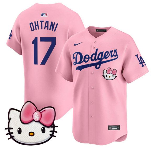 Los Angeles Dodgers #17 Shohei Ohtani Pink 2025 Hello Kitty Vapor Limited Stitched Baseball Jersey Los Angeles Dodgers #17 Shohei Ohtani Pink 2025 Hello Kitty Vapor Limited Stitched Baseball Jersey