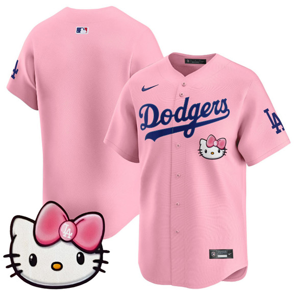 Los Angeles Dodgers Blank Pink 2025 Hello Kitty Vapor Limited Stitched Baseball Jersey