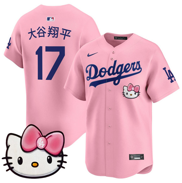Los Angeles Dodgers #17 ??????? Pink 2025 Hello Kitty Vapor Limited Stitched Baseball Jersey Los Angeles Dodgers #17 ??????? Pink 2025 Hello Kitty Vapor Limited Stitched Baseball Jersey