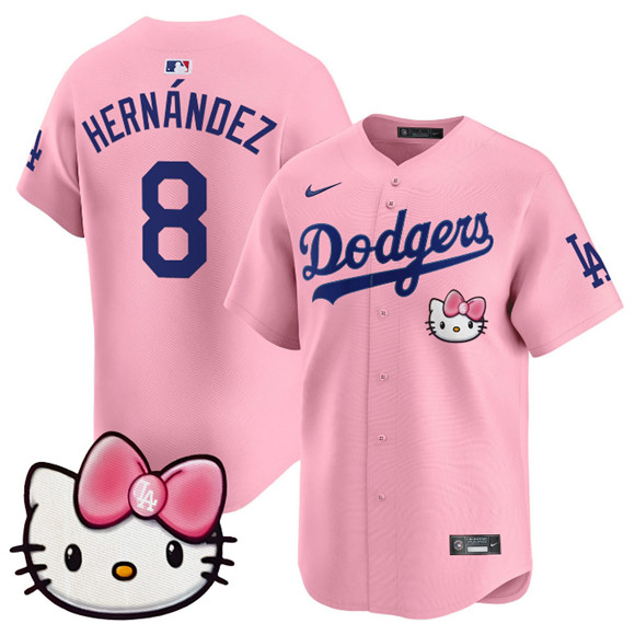 Los Angeles Dodgers #8 Enrique Hernandez Pink 2025 Hello Kitty Vapor Limited Stitched Baseball Jersey