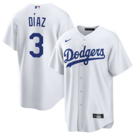 Los Angeles Dodgers #3 Edwin Diaz White Cool Base Stitched Baseball Jersey Los Angeles Dodgers #3 Edwin Diaz White Cool Base Stitched Baseball Jersey