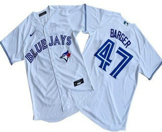 Toronto Blue Jays #47 Addison Barger White Cool Base Jersey Toronto Blue Jays #47 Addison Barger White Cool Base Jersey
