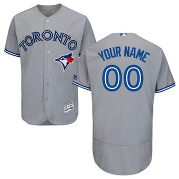 Toronto Blue Jays Majestic Flex Base Authentic Collection grey Custom Jersey Toronto Blue Jays Majestic Flex Base Authentic Collection grey Custom Jersey