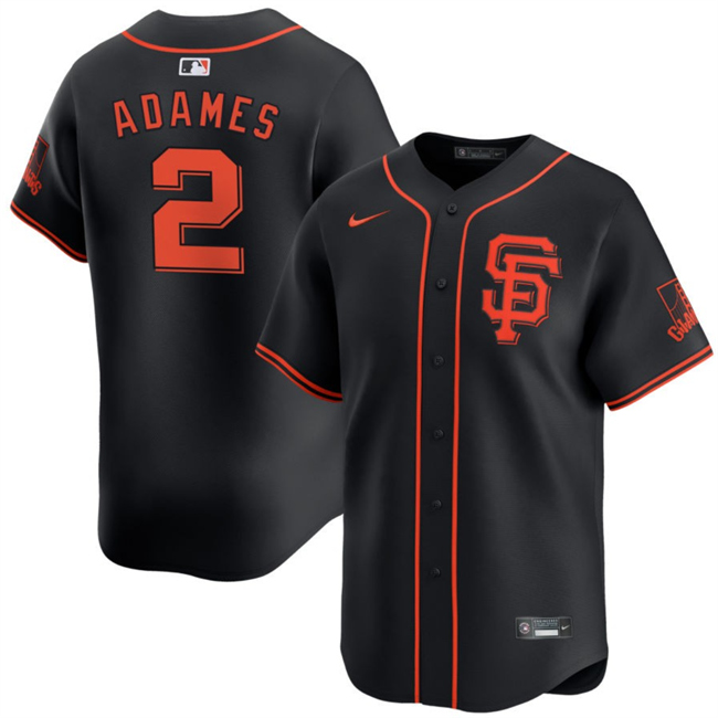 San Francisco Giants #2 Willy Adames Black 2024 Black AlternateLimited Stitched Baseball Jersey