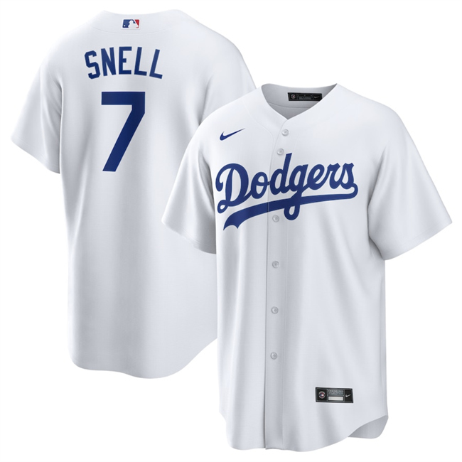 Los Angeles Dodgers #7 Blake Snell White 2024 Cool Base Stitched Baseball Jersey