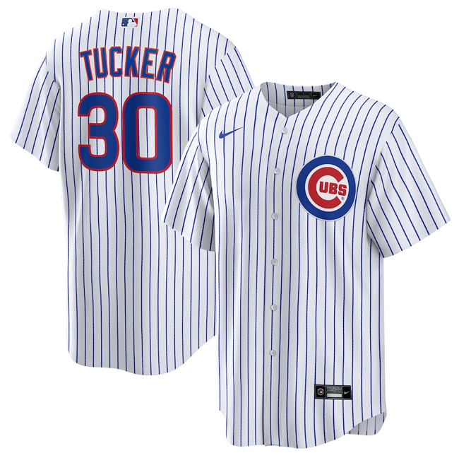 Chicago Cubs #30 Kyle Tucker White 2024 Cool Base Stitched Baseball Jersey