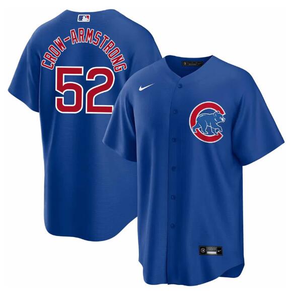 Chicago Cubs #52 Pete Crow-Armstrong Blue 2024 Cool Base Stitched Baseball Jersey