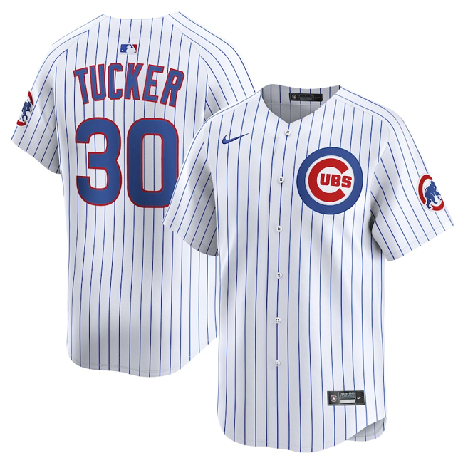 Chicago Cubs #30 Kyle Tucker White Home Limited Stitched Baseball Jersey