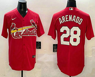 St Louis Cardinals #28 Nolan Arenado Red Stitched Cool Base Nike Jersey