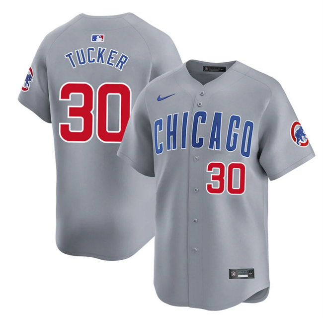 Chicago Cubs #30 Kyle Tucker Grey 2025 Limited Stitched Baseball Jersey