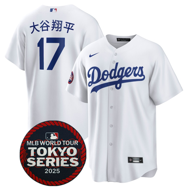 Los Angeles Dodgers #17 ??????? White 2025 World Tour Tokyo Series Home Stitched Baseball Jersey