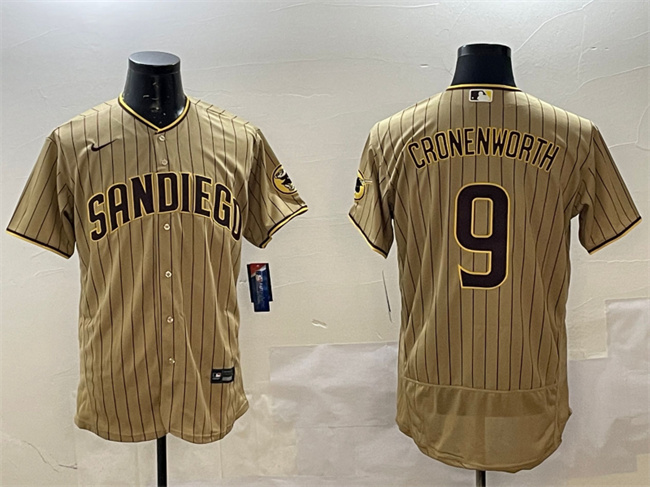 San Diego Padres #9 Jake Cronenworth Brown Flex Base Stitched MLB Jersey San Diego Padres #9 Jake Cronenworth Brown Flex Base Stitched MLB Jersey
