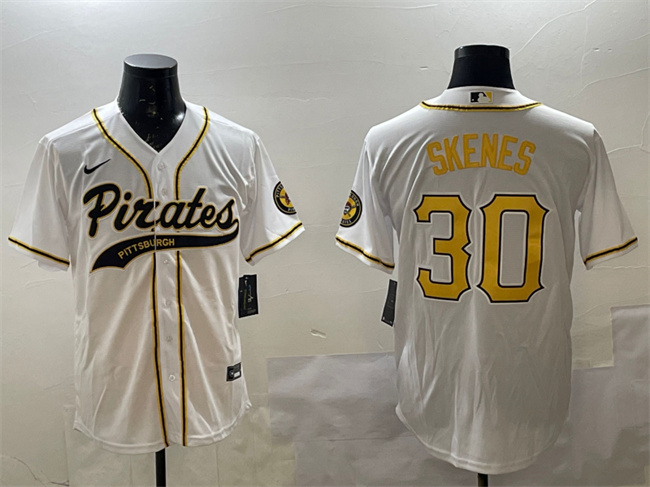 Pittsburgh Pirates #30 Paul Skenes White Cool Base Stitched Baseball Jersey