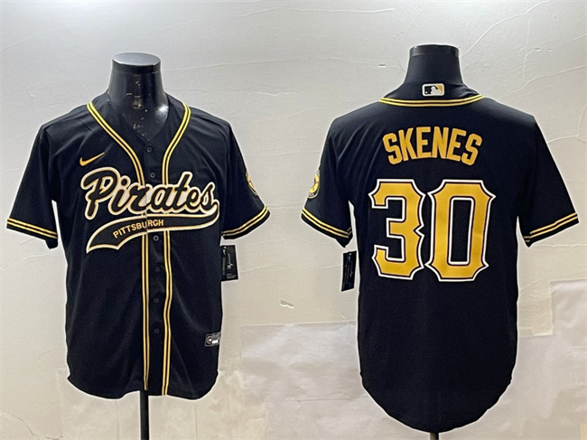Pittsburgh Pirates #30 Paul Skenes Black Cool Base Stitched Baseball Jersey